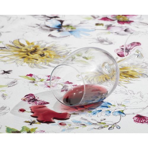  Benson Mills Garden Party Indoor/Outdoor Spillproof Tablecloth (60 X 84 Rectangular, Blooming Floral)