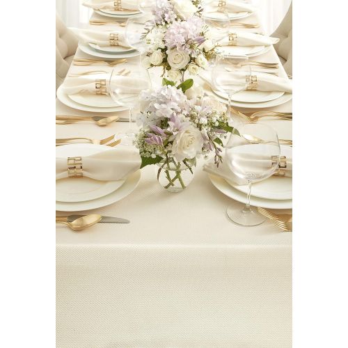  [아마존베스트]Benson Mills Beauvalle Extra Wide Spillproof Tablecloth (18 X 18 Napkins Set of 4, Beige)