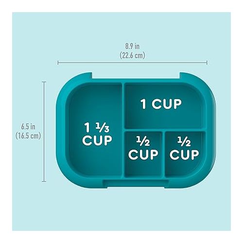 Bentgo® Kids Chill Tray with Transparent Cover - Reusable, BPA-Free, 4-Compartment Meal Prep Container with Built-In Portion Control for Healthy On-the-Go Lunches (Confetti Edition: Truly Teal)