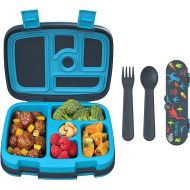 Bentgo® Kids Prints 5-Compartment Bento-Style Kids Lunch Box Set with Reusable Plastic Utensils (Dinosaur)