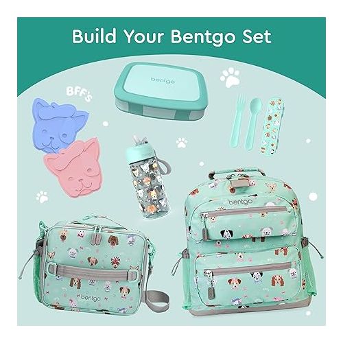  Bentgo® Kids Bento-Style 5-Compartment Leak-Proof Lunch Box - Ideal Portion Sizes for Ages 3 to 7 - Durable, Drop-Proof, Dishwasher Safe, BPA-Free, & Made with Food-Safe Materials (Seafoam)