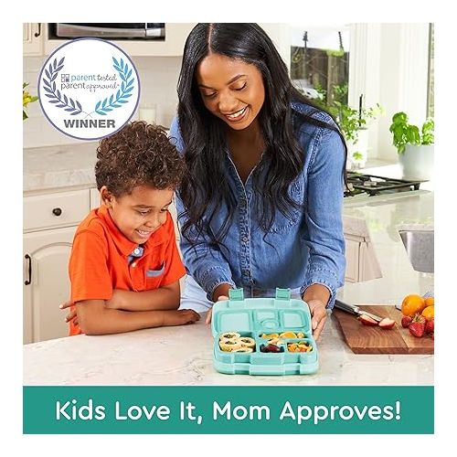  Bentgo® Kids Bento-Style 5-Compartment Leak-Proof Lunch Box - Ideal Portion Sizes for Ages 3 to 7 - Durable, Drop-Proof, Dishwasher Safe, BPA-Free, & Made with Food-Safe Materials (Seafoam)