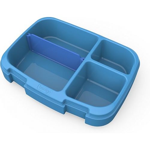  Bentgo Fresh Tray (Blue) with Transparent Cover - Reusable, BPA-Free, 4-Compartment Meal Prep Container with Built-In Portion Control for Healthy At-Home Meals and On-the-Go Lunches