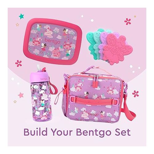  Bentgo® Buddies Glitter Reusable Ice Packs - Slim Ice Packs for Lunch Boxes, Lunch Bags, and Coolers - Multicolored 4-Pack (Fairy)