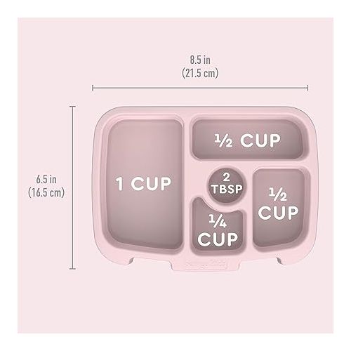  Bentgo® Kids Tray with Transparent Cover - Reusable, BPA-Free, 5-Compartment Meal Prep Container with Built-In Portion Control for Healthy Meals At Home & On the Go (Glitter Edition - Petal Pink)