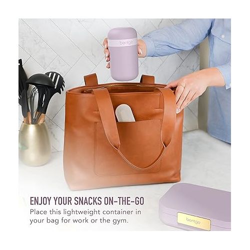  Bentgo® Snack Cup - Reusable Snack Container with Leak-Proof Design, Toppings Compartment, and Dual-Sealing Lid, Portable & Lightweight for Work, Travel, Gym - Dishwasher Safe (Orchid)