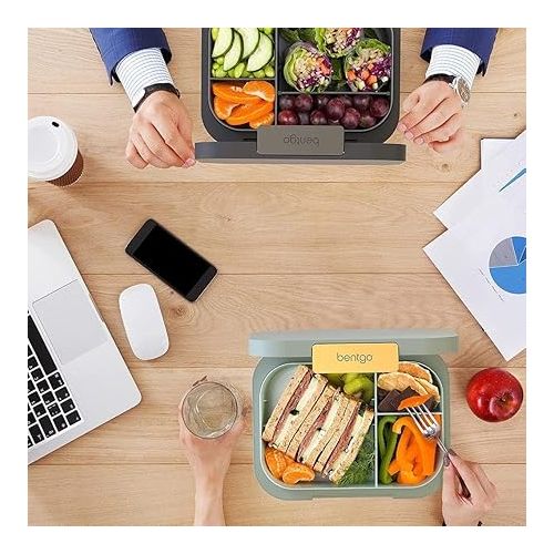  Bentgo® Modern - Leak-Resistant Bento Lunch Box For Adults, Teens, & Larger Appetites; Reusable BPA-Free Meal Prep Container with 3 or 4 Compartments, Dishwasher/Microwave Safe; 44oz (Mint Green)