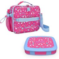 Bentgo Prints Insulated Lunch Bag Set With Kids Bento-Style Lunch Box (Rainbows and Butterflies)