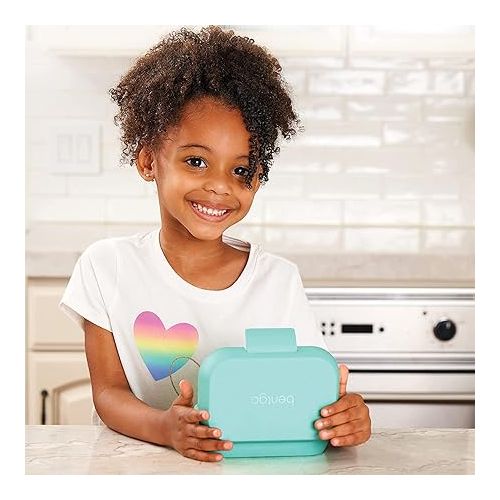  Bentgo® Kids Snack - 2 Compartment Leak-Proof Bento-Style Food Storage for Snacks and Small Meals, Easy-Open Latch, Dishwasher Safe, and BPA-Free - Ideal for Ages 3+ (Aqua)