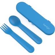 Bentgo® Kids Utensil Set - Reusable Plastic Fork, Spoon & Storage Case - BPA-Free Materials, Easy-Grip Handles, Dishwasher Safe - Ideal for School Lunch, Travel, & Outdoors (Blue)