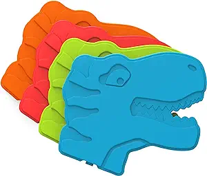 Bentgo® Buddies Reusable Slim Ice Packs for Lunch Boxes, Lunch Bags, and Coolers - Multicolored 4-Pack (Dinosaur)