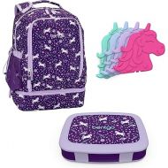 Bentgo 2-in-1 Backpack & Insulated Lunch Bag Set With Kids Prints Lunch Box and 4 Reusable Ice Packs (Unicorn)