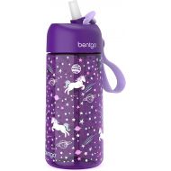 Bentgo® Kids Water Bottle - New & Improved 2023 Leak-Proof, BPA-Free 15 oz. Cup for Toddlers & Children - Flip-Up Safe-Sip Straw for School, Sports, Daycare, Camp & More (Unicorn)