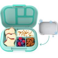 Bentgo® Kids Chill Leak-Proof Lunch Box - Included Reusable Ice Pack Keeps Food Cold; 4-Compartment Bento Lunch Container; Microwave & Dishwasher Safe; 2-Year Warranty (Aqua)