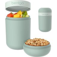 Bentgo® Snack Cup - Reusable Snack Container with Leak-Proof Design, Toppings Compartment, and Dual-Sealing Lid, Portable & Lightweight for Work, Travel, Gym - Dishwasher Safe (Mint Green)