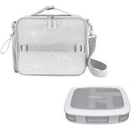 Bentgo® Kids 5-Compartment Lunch Box With Insulated Lunch Bag - (Glitter Edition - Silver)