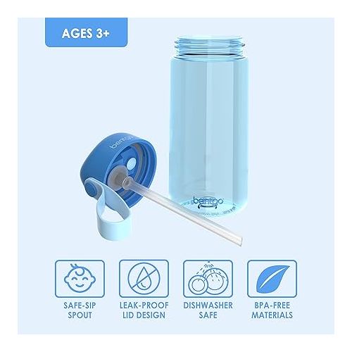  Bentgo® Kids Lunch Box Kids Water Bottle - New & Improved 2023 (Blue)
