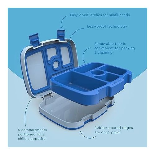  Bentgo® Kids Lunch Box Kids Water Bottle - New & Improved 2023 (Blue)