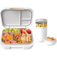 Bentgo® Modern Bento-Style Lunch Box Set With Reusable Snack Cup (White)