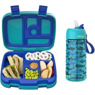 Bentgo Kids Prints Lunch Box Kids Water Bottle - New & Improved 2023 (Sharks)