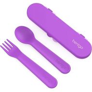 Bentgo® Kids Utensil Set - Reusable Plastic Fork, Spoon & Storage Case - BPA-Free Materials, Easy-Grip Handles, Dishwasher Safe - Ideal for School Lunch, Travel, & Outdoors (Purple)