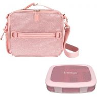 Bentgo® Kids 5-Compartment Lunch Box With Insulated Lunch Bag - (Glitter Edition - Petal Pink)