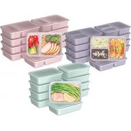 Bentgo® Prep 60-Piece Meal Prep Kit - Reusable Food Containers 1-Compartment, 2-Compartment, & 3-Compartments for Healthy Eating - Microwave, Freezer, & Dishwasher Safe (Floral Pastels)