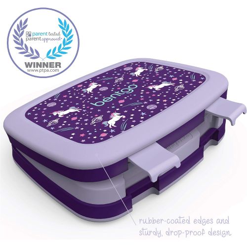  [아마존 핫딜] [아마존핫딜]Bentgo Kids Prints (Unicorn) - Leak-Proof, 5-Compartment Bento-Style Kids Lunch Box - Ideal Portion Sizes for Ages 3 to 7 - BPA-Free and Food-Safe Materials