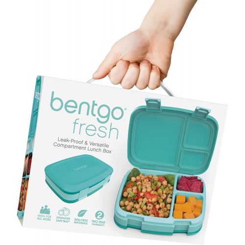  [아마존베스트]Bentgo Fresh (Aqua)  New & Improved Leak-Proof, Versatile 4-Compartment Bento-Style Lunch Box  Ideal for Portion-Control and Balanced Eating On-The-Go  BPA-Free and Food-Safe Ma