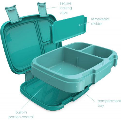 [아마존베스트]Bentgo Fresh (Aqua)  New & Improved Leak-Proof, Versatile 4-Compartment Bento-Style Lunch Box  Ideal for Portion-Control and Balanced Eating On-The-Go  BPA-Free and Food-Safe Ma