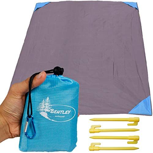  Bentley Outdoors Pocket Blanket (55x 60)- for The Beach, Hiking, Travel, and Adventure as a Sand Blanket, Picnic Mat, and Sand Mat: Packable Blanket w/Bag to Travel and Stakes to S