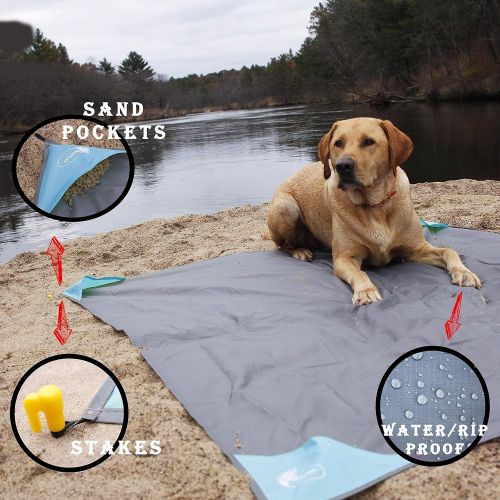  Bentley Outdoors Pocket Blanket (55x 60)- for The Beach, Hiking, Travel, and Adventure as a Sand Blanket, Picnic Mat, and Sand Mat: Packable Blanket w/Bag to Travel and Stakes to S