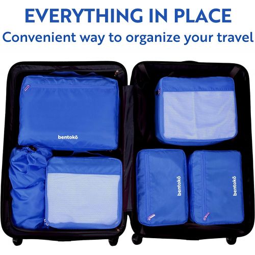  Bentoko 6 Piece Travel Packing Cube Organizer Set (Cobalt Blue)