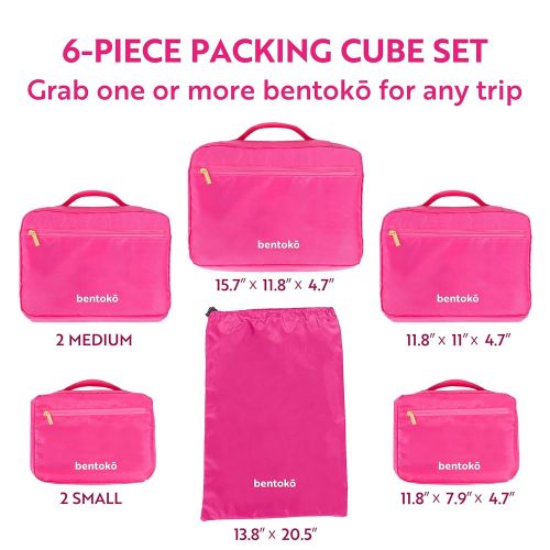  Bentoko Travel Bentoko 6 Piece Packing Cube Organizer Set (Parakeet)