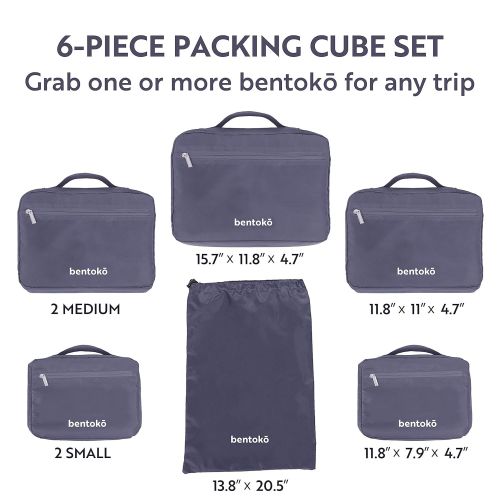  Bentoko Travel Bentoko 6 Piece Packing Cube Organizer Set (Parakeet)