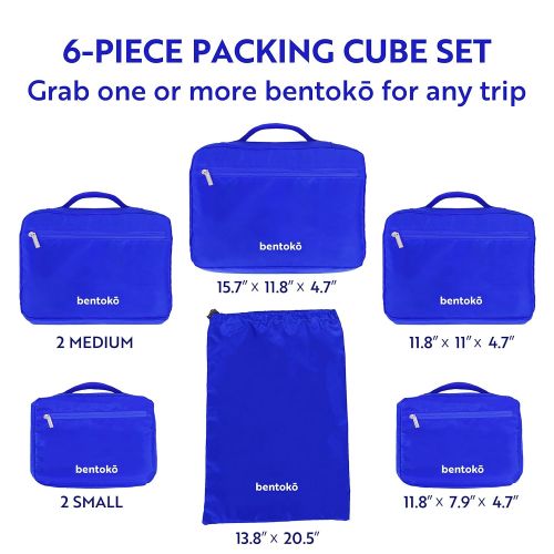  Bentoko Travel Bentoko 6 Piece Packing Cube Organizer Set (Pineapple)