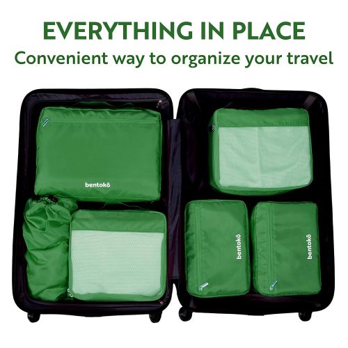  Bentoko Travel Bentoko 6 Piece Packing Cube Organizer Set (Pineapple)