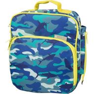Bentology Lunch Box for Kids - Girls and Boys Insulated Reusable Lunchbox Bag Tote Sleeve -Fits Bento Boxes - Shark Camo Blue