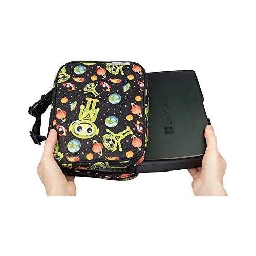  [아마존베스트]Bentology Lunch Bag and Box Set for Boys - Includes Insulated Durable Sleeve with Handle, Bento Box, 5 Containers and Ice Pack - BPA & PVC Free - Alien