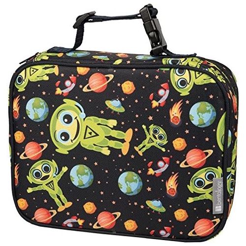  [아마존베스트]Bentology Lunch Bag and Box Set for Boys - Includes Insulated Durable Sleeve with Handle, Bento Box, 5 Containers and Ice Pack - BPA & PVC Free - Alien