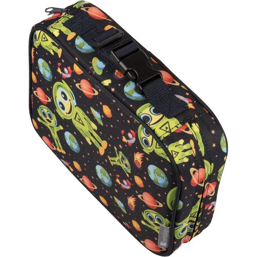  [아마존베스트]Bentology Lunch Bag and Box Set for Boys - Includes Insulated Durable Sleeve with Handle, Bento Box, 5 Containers and Ice Pack - BPA & PVC Free - Alien