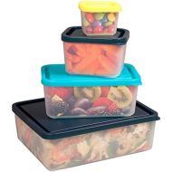 [아마존베스트]Bentology Leakproof Lunch Containers - No BPA & USA Made - Portion Control Set of 4 (Beach)