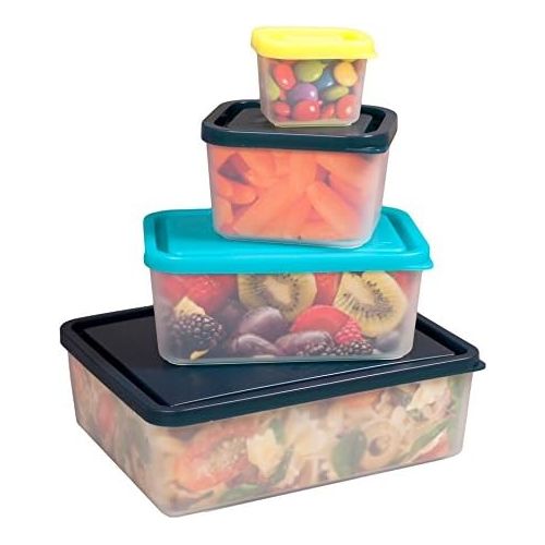  [아마존베스트]Bentology Leakproof Lunch Containers - No BPA & USA Made - Portion Control Set of 4 (Beach)