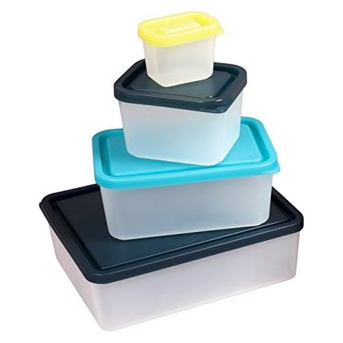  [아마존베스트]Bentology Leakproof Lunch Containers - No BPA & USA Made - Portion Control Set of 4 (Beach)