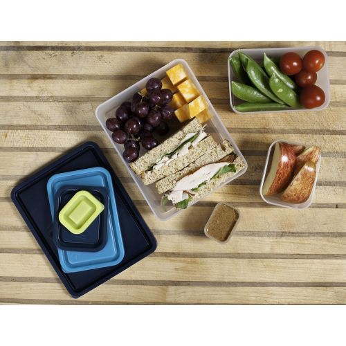  [아마존베스트]Bentology Leakproof Lunch Containers - No BPA & USA Made - Portion Control Set of 4 (Beach)