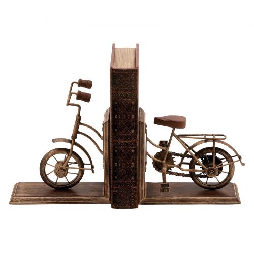  Benzara Bookend Sporting A Cycle Shaped Design