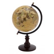 Benzara Sophisticated Wooden And Metal Globe With Black Base