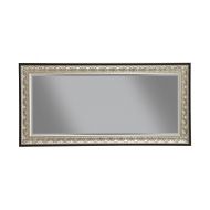Benzara BM178149 Full Length Leaner Mirror with Polystyrene Frame, Silver and Black