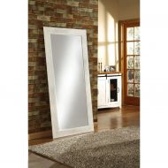 Benzara BM178076 Full Length Leaner Mirror with Polystyrene Frame, White