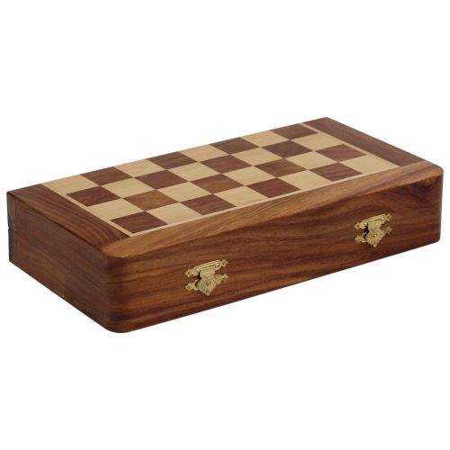  Benzara BM145850 Handmade Wooden Foldable Chess Set, Brown